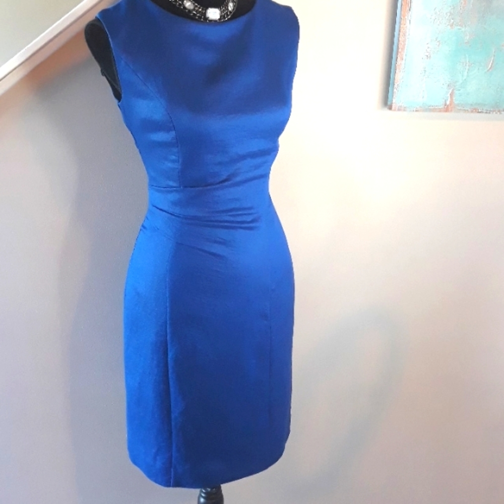 Ellen Tracy/ Sleeveless Cocktail Dress/ Blue Size 4 - Picture 3 of 11